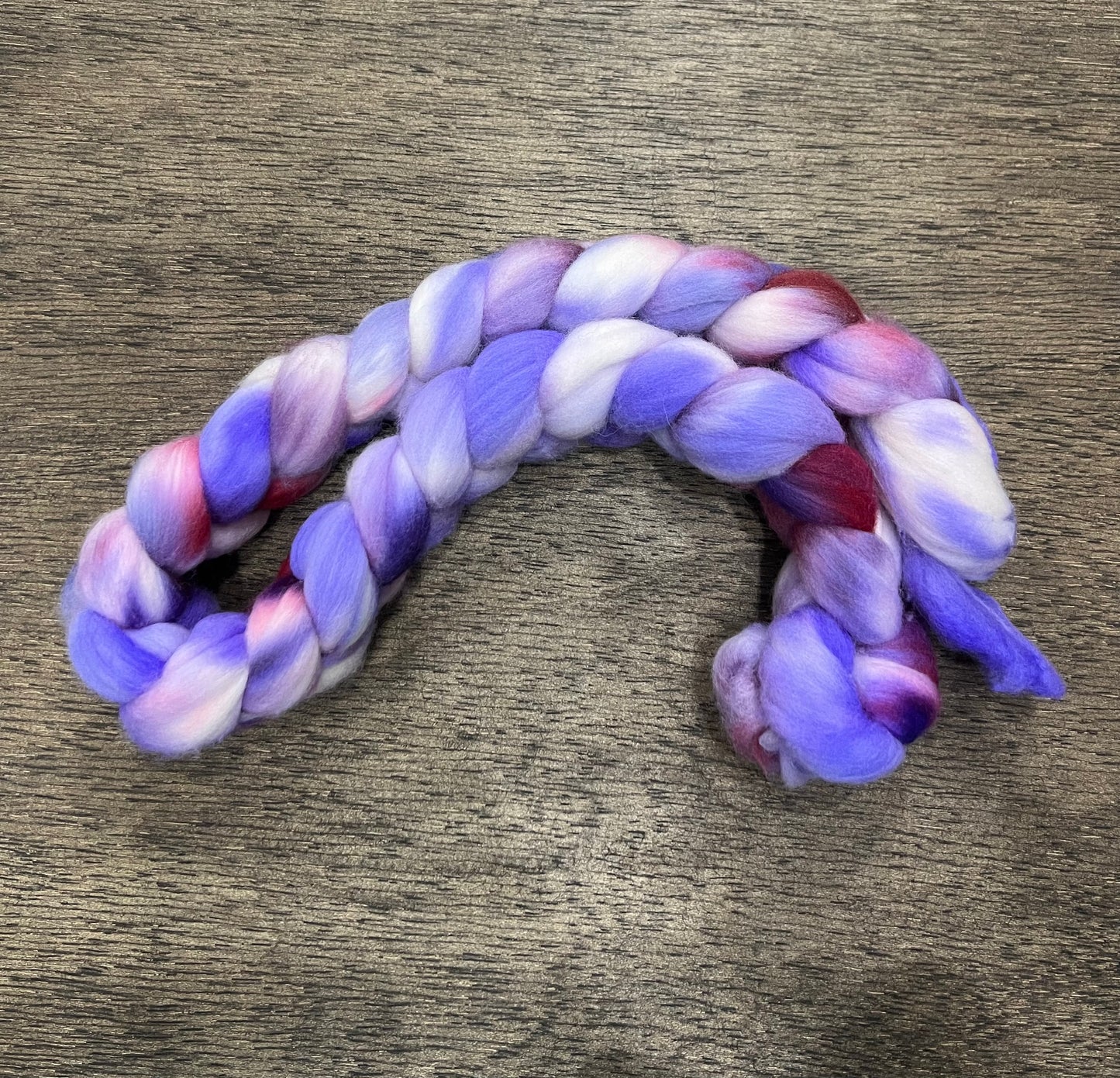 PURPLE & BURGUNDY Hand Dyed Spinning Fibre Superwash Merino Wool