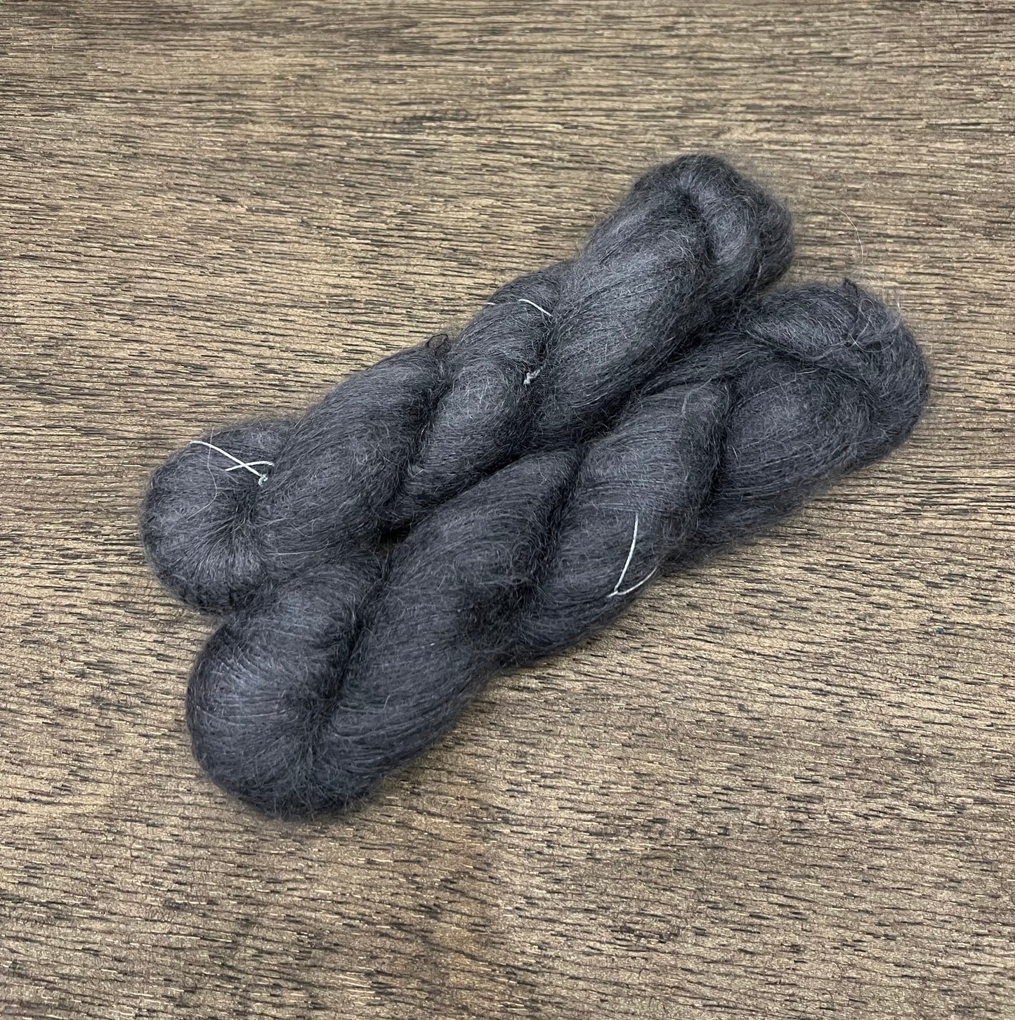 BLACK LICORICE - Dark Grey Tonal Mohair Fingering