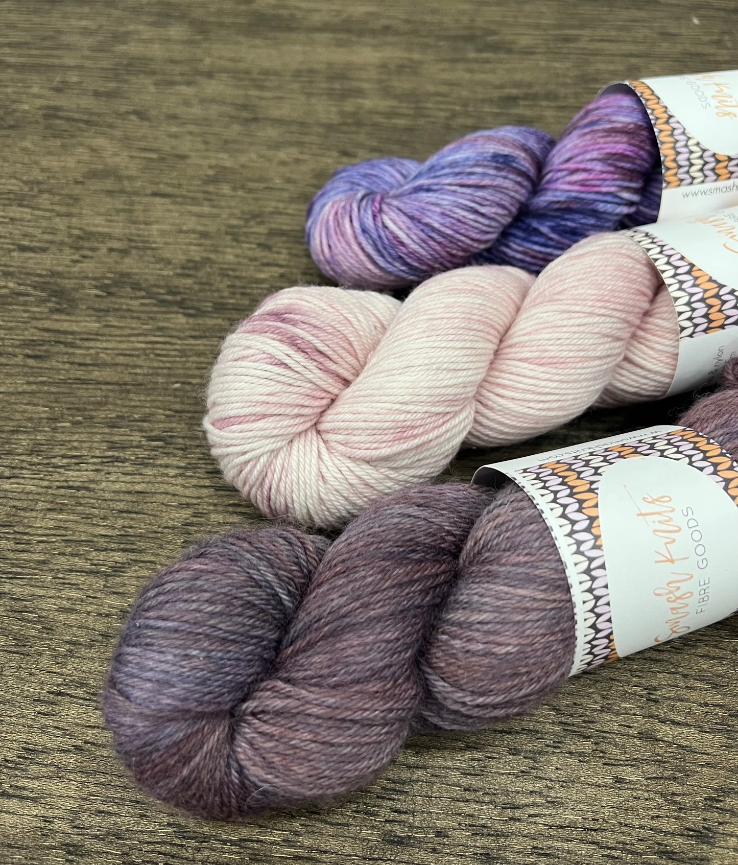 3 Skein DK Shawl Set - Purple Pinks