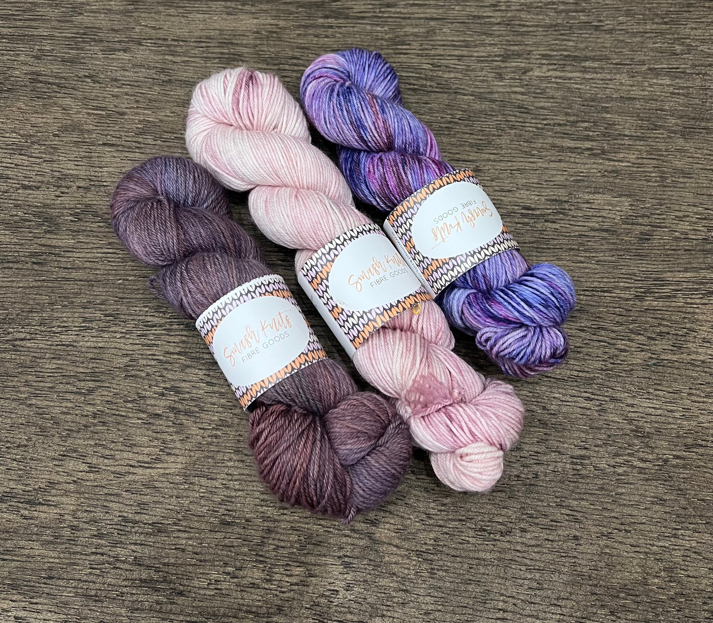 3 Skein DK Shawl Set - Purple Pinks