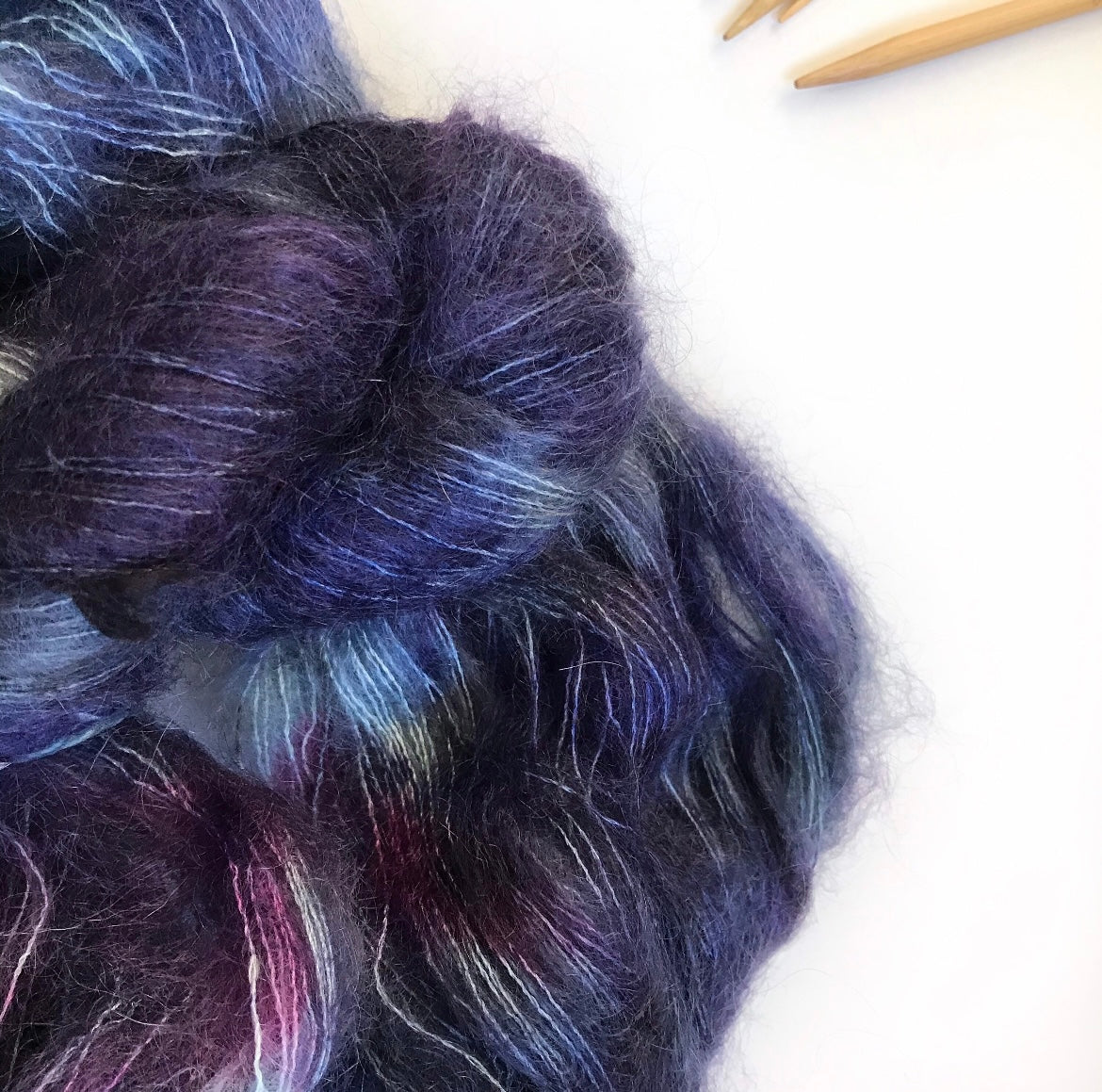 SORCERER’S APPRENTICE - Blue Black Purple Variegated Mohair