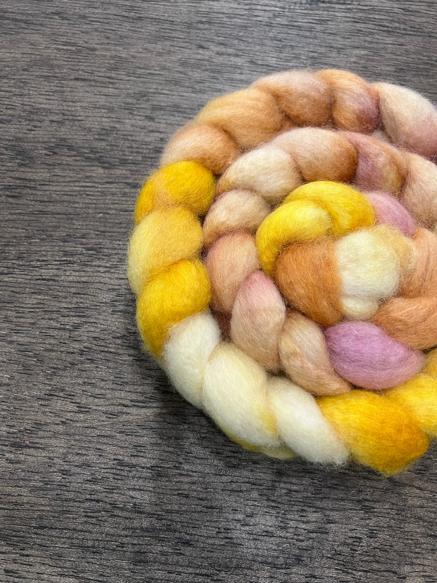 YELLOWS Hand Dyed Spinning Fibre BFL Top Non Superwash