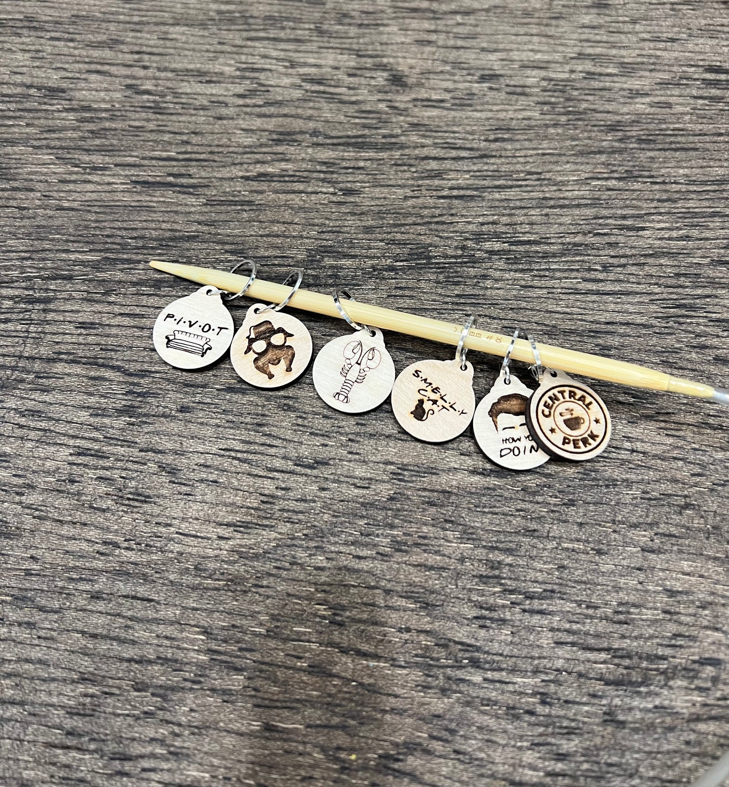 F R I E N D S inspired Stitch Marker Set