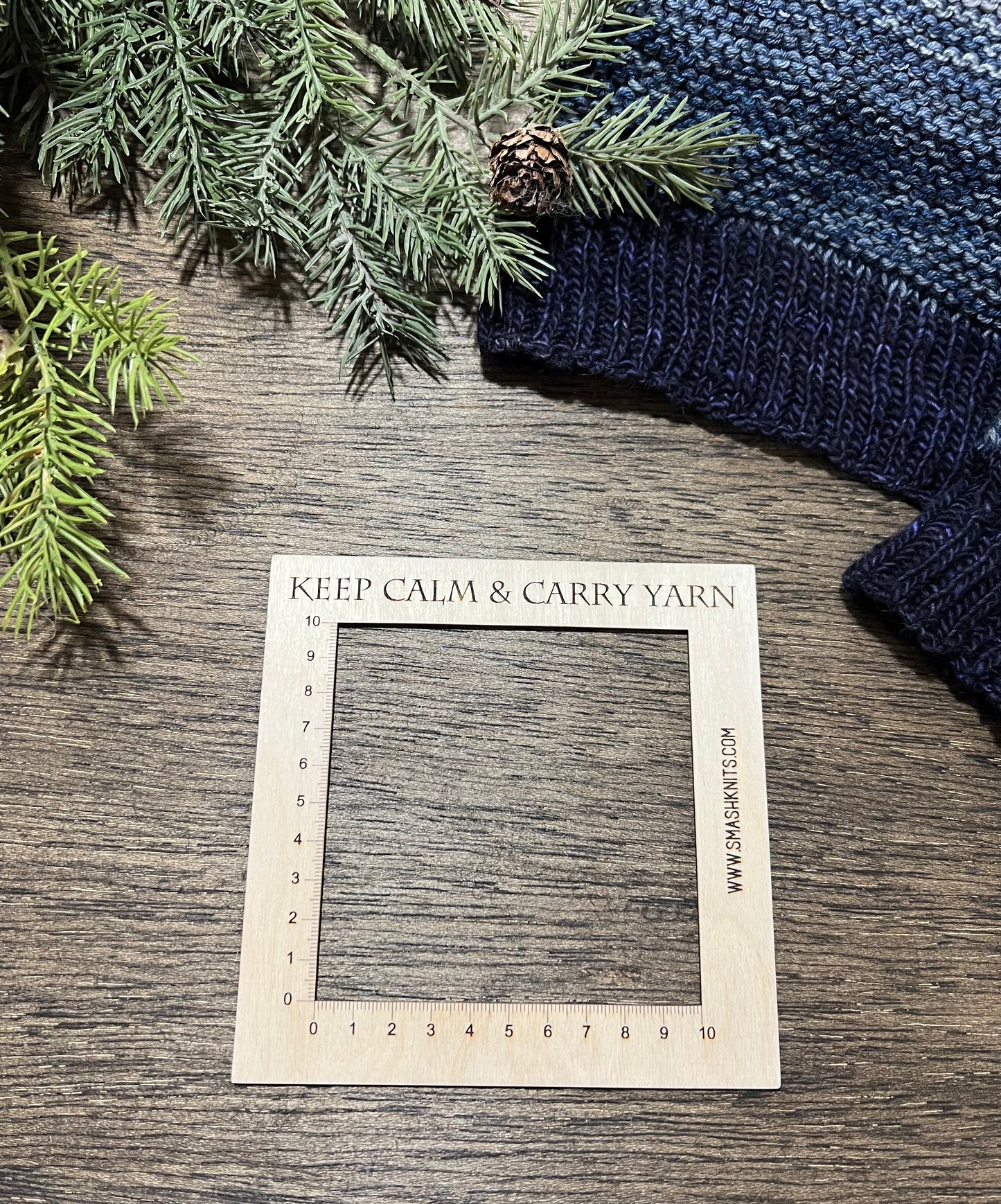 Wooden Knitting and Crochet Square Gauge Ruler