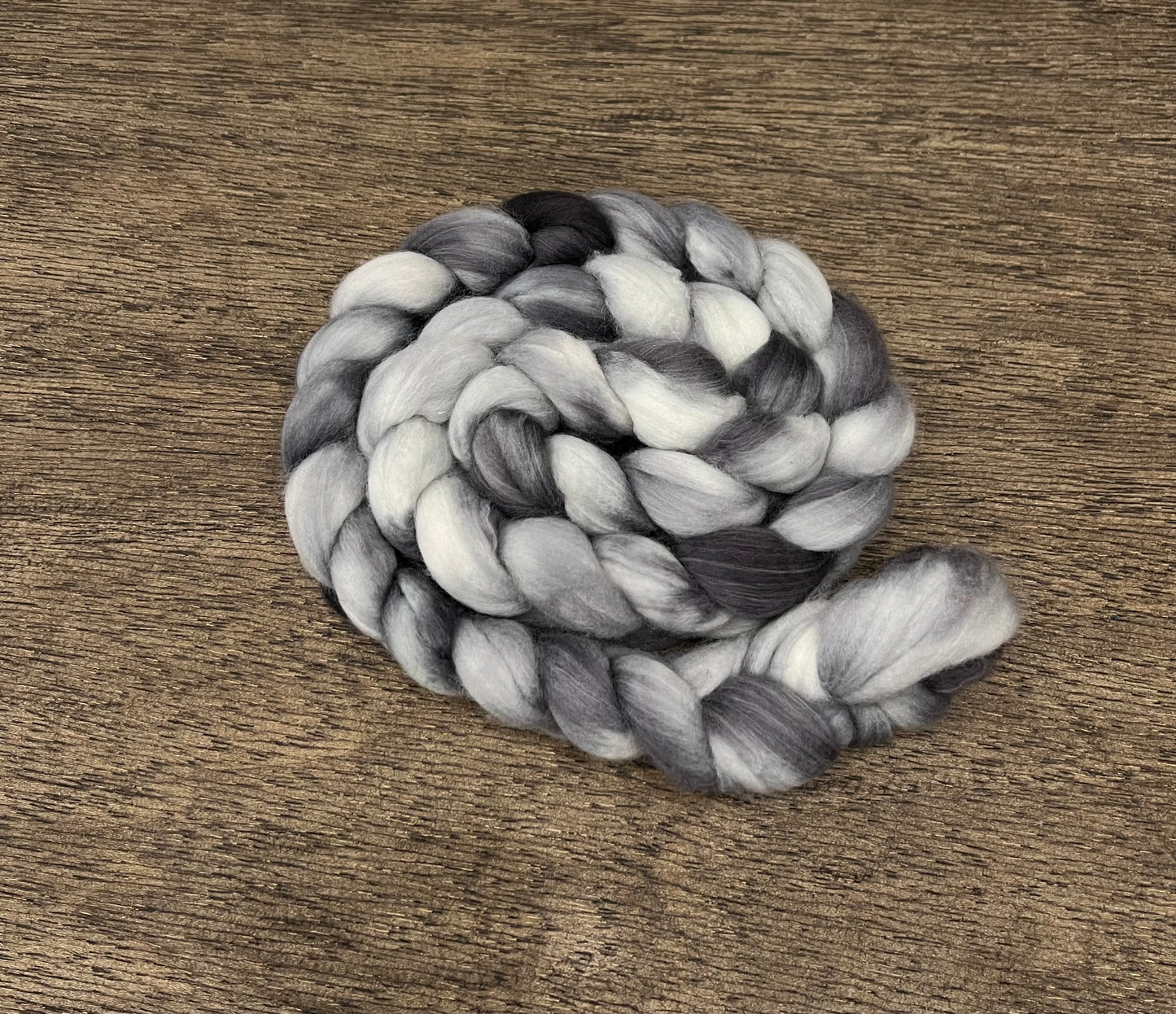 GREY Hand Dyed Spinning Fibre Superwash Wool with Nylon