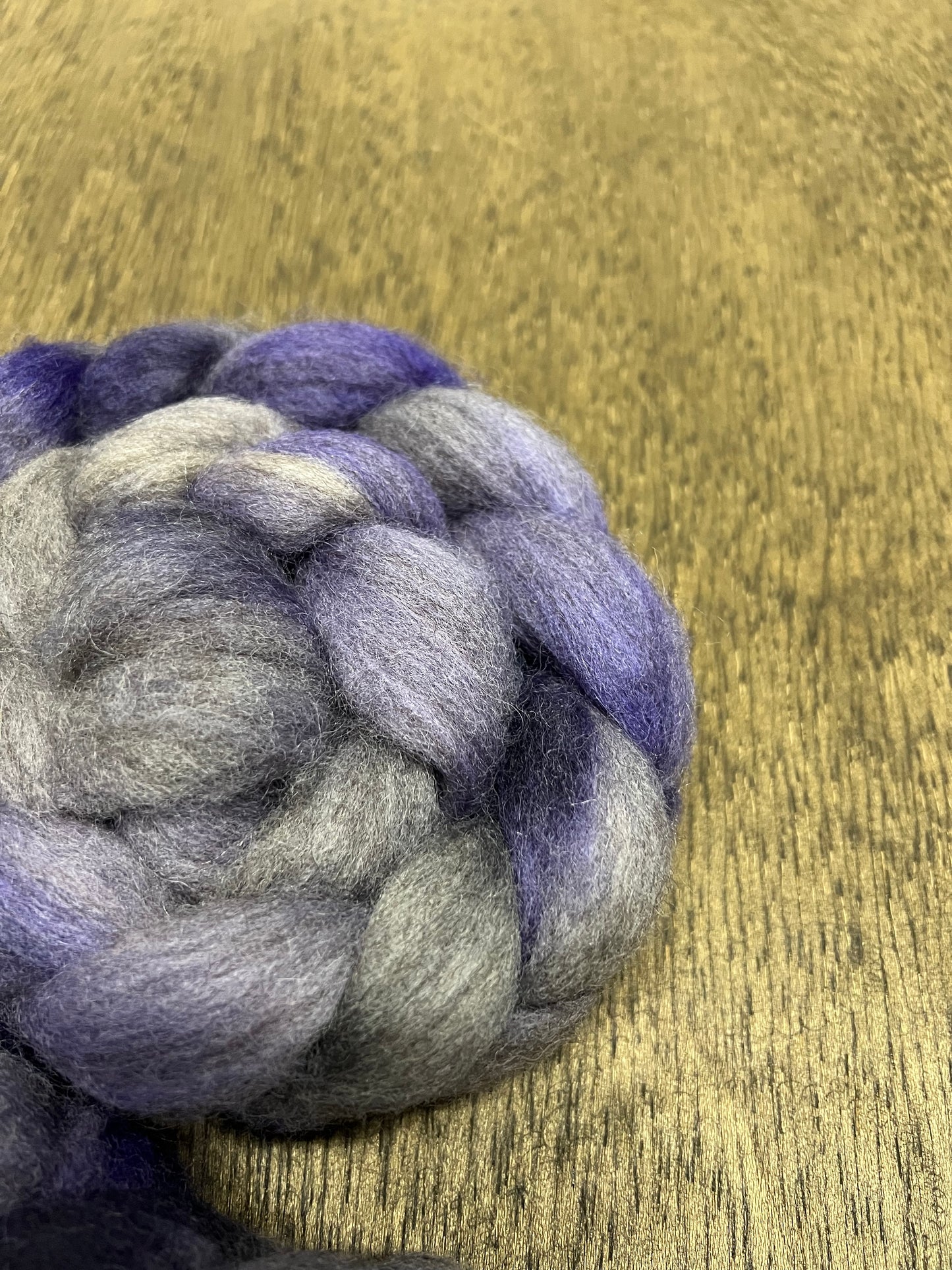 Purple Greys Hand Dyed Spinning Fibre Corriedale Cross Roving Non Superwash