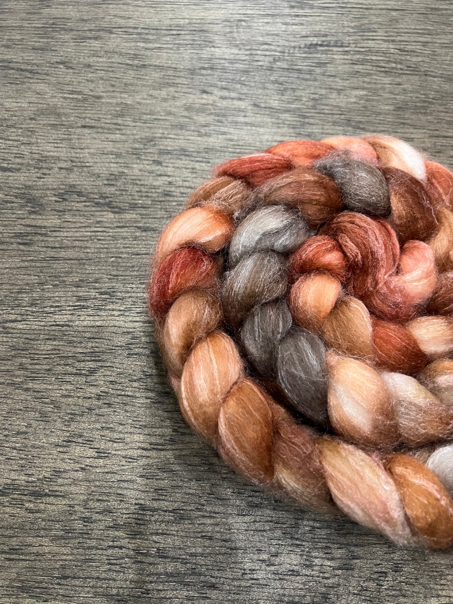 Hand Dyed Spinning Fibre NON Superwash Wool with Silk