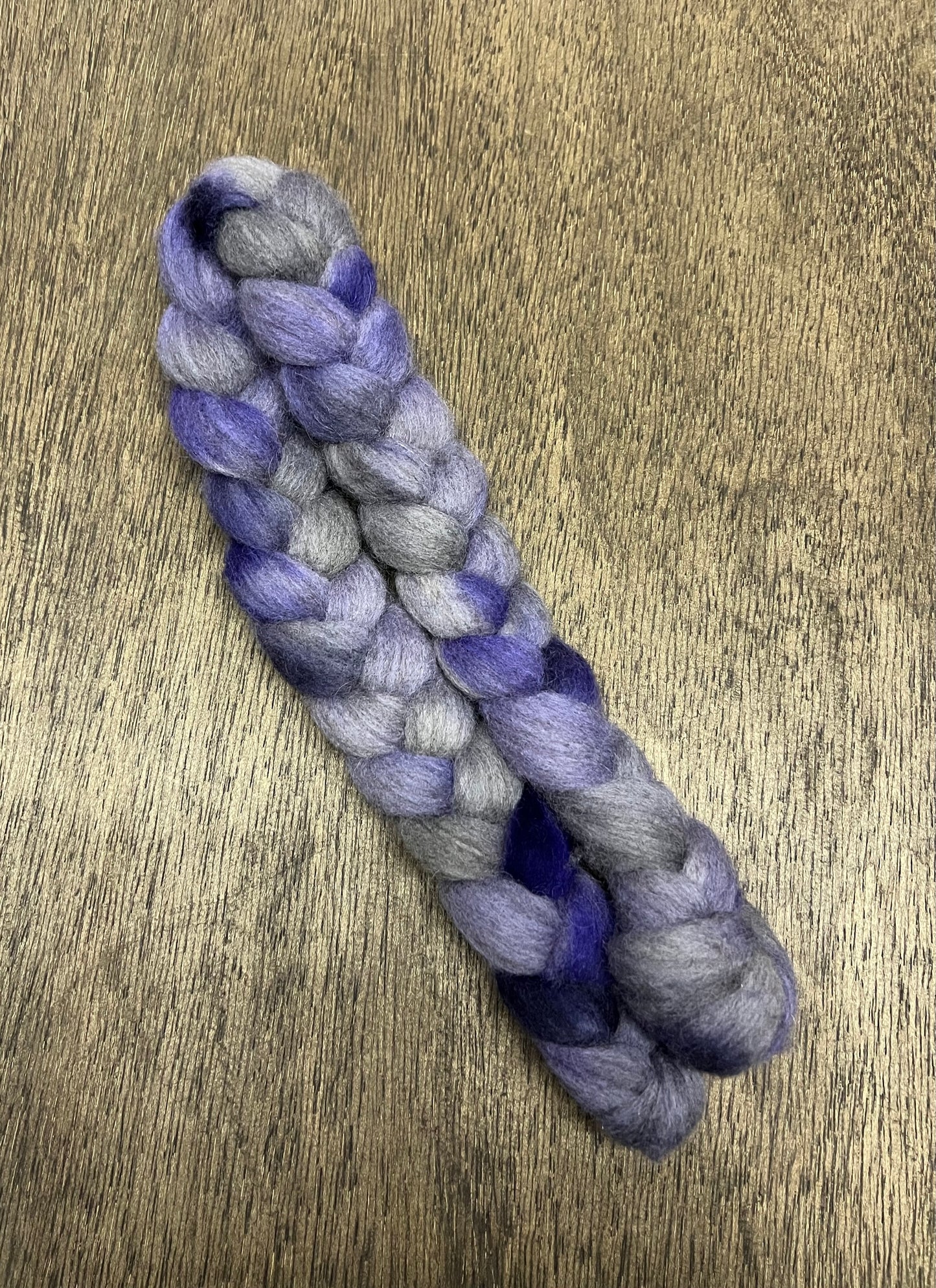 Purple Greys Hand Dyed Spinning Fibre Corriedale Cross Roving Non Superwash