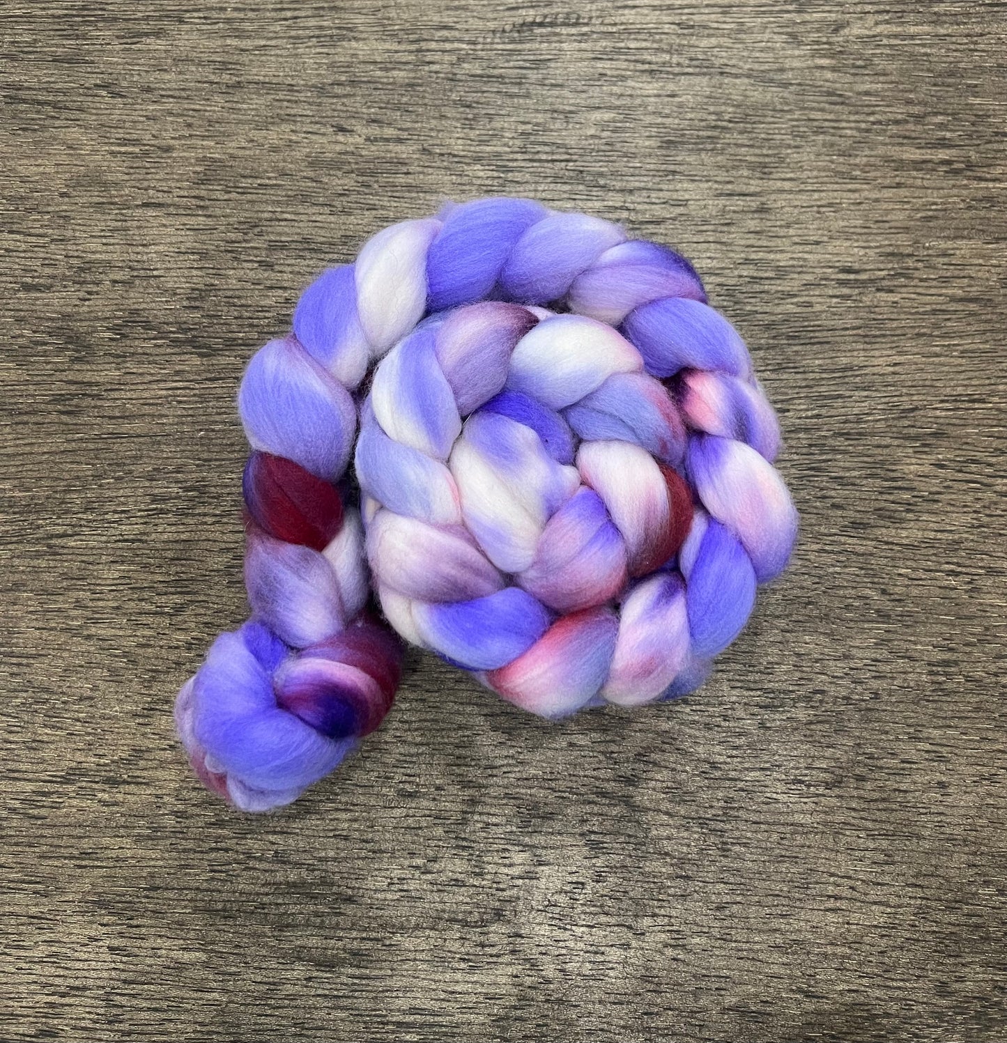 PURPLE & BURGUNDY Hand Dyed Spinning Fibre Superwash Merino Wool