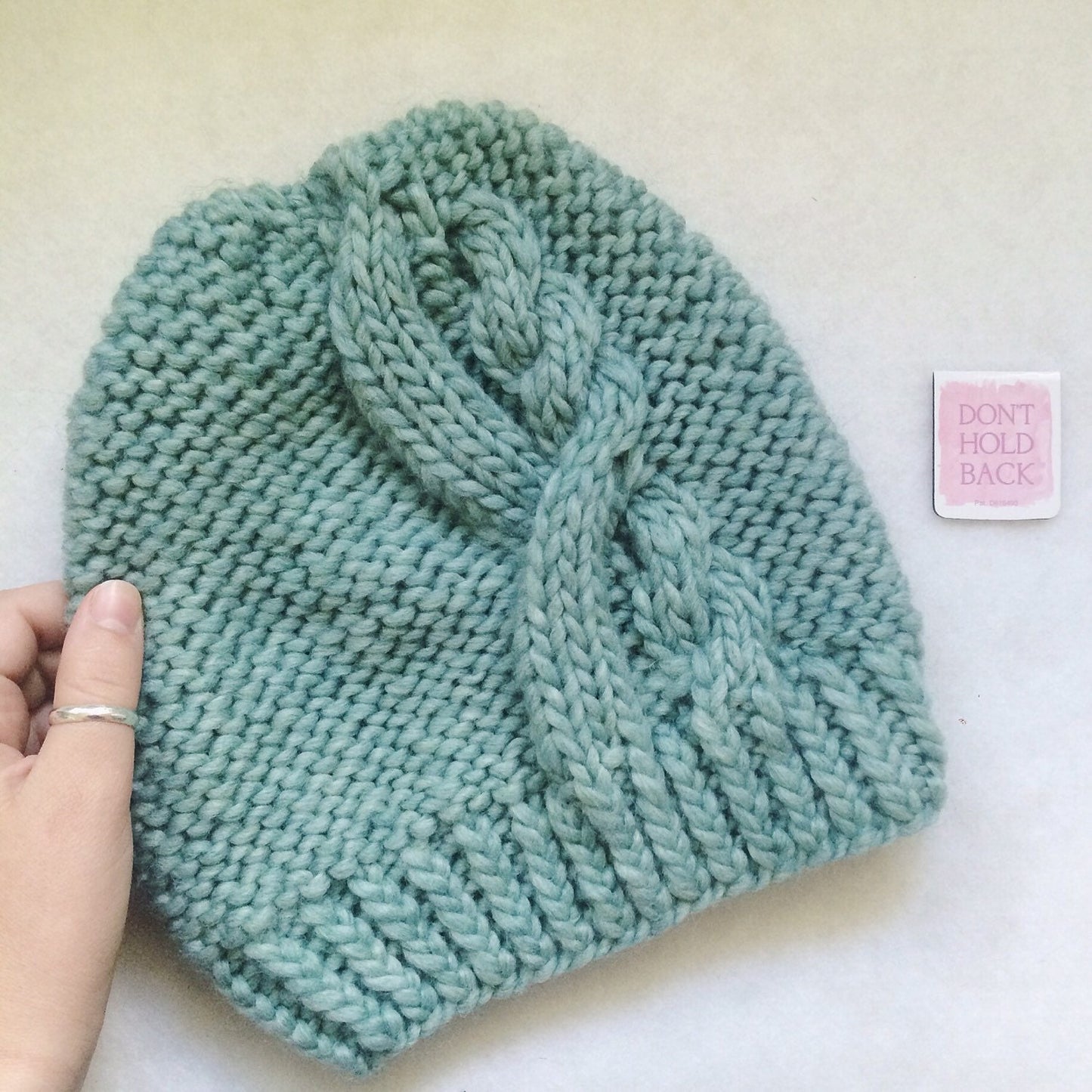 Slouchy Cable Knit Hat Pattern - Marmora, Bulky Yarn (PDF Download)