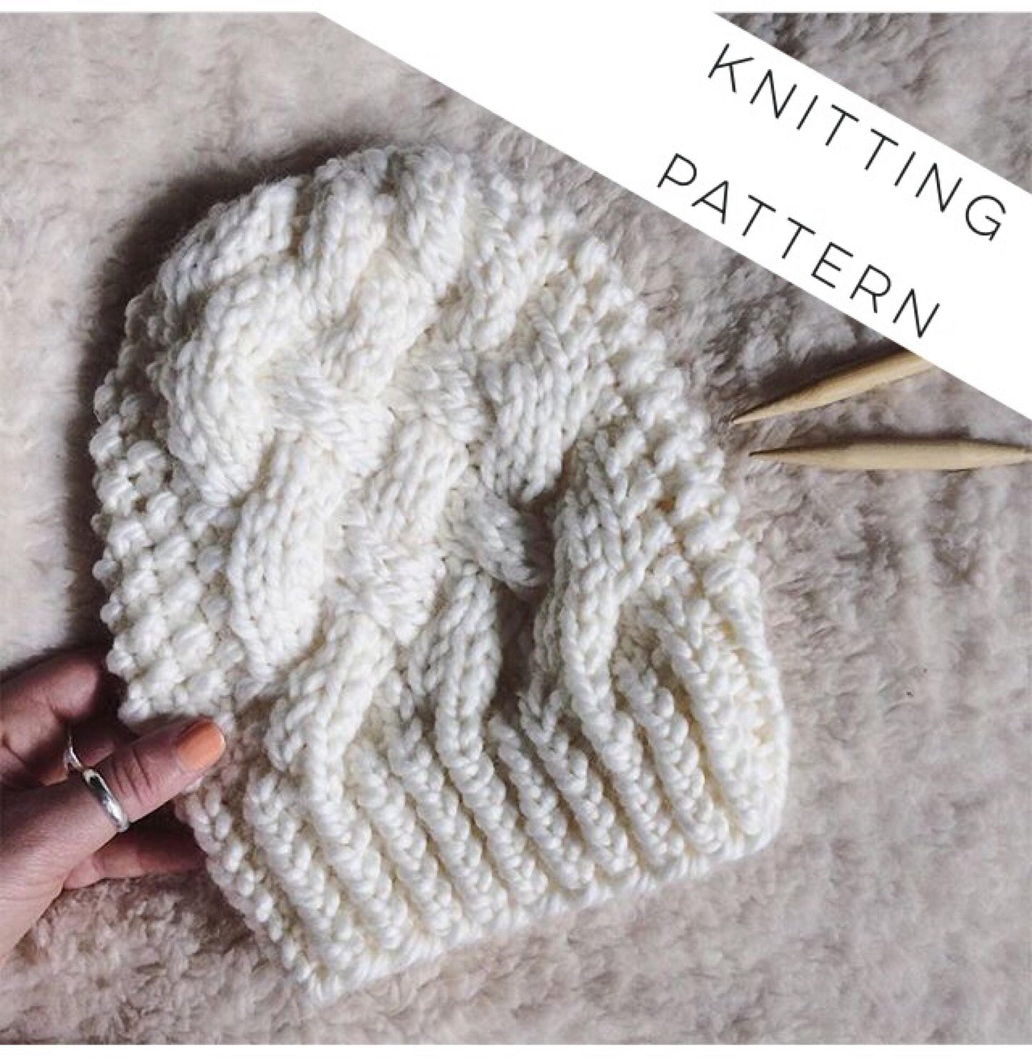 Cable Knit Hat Pattern: The Barbara Textured Beanie (PDF Pattern)
