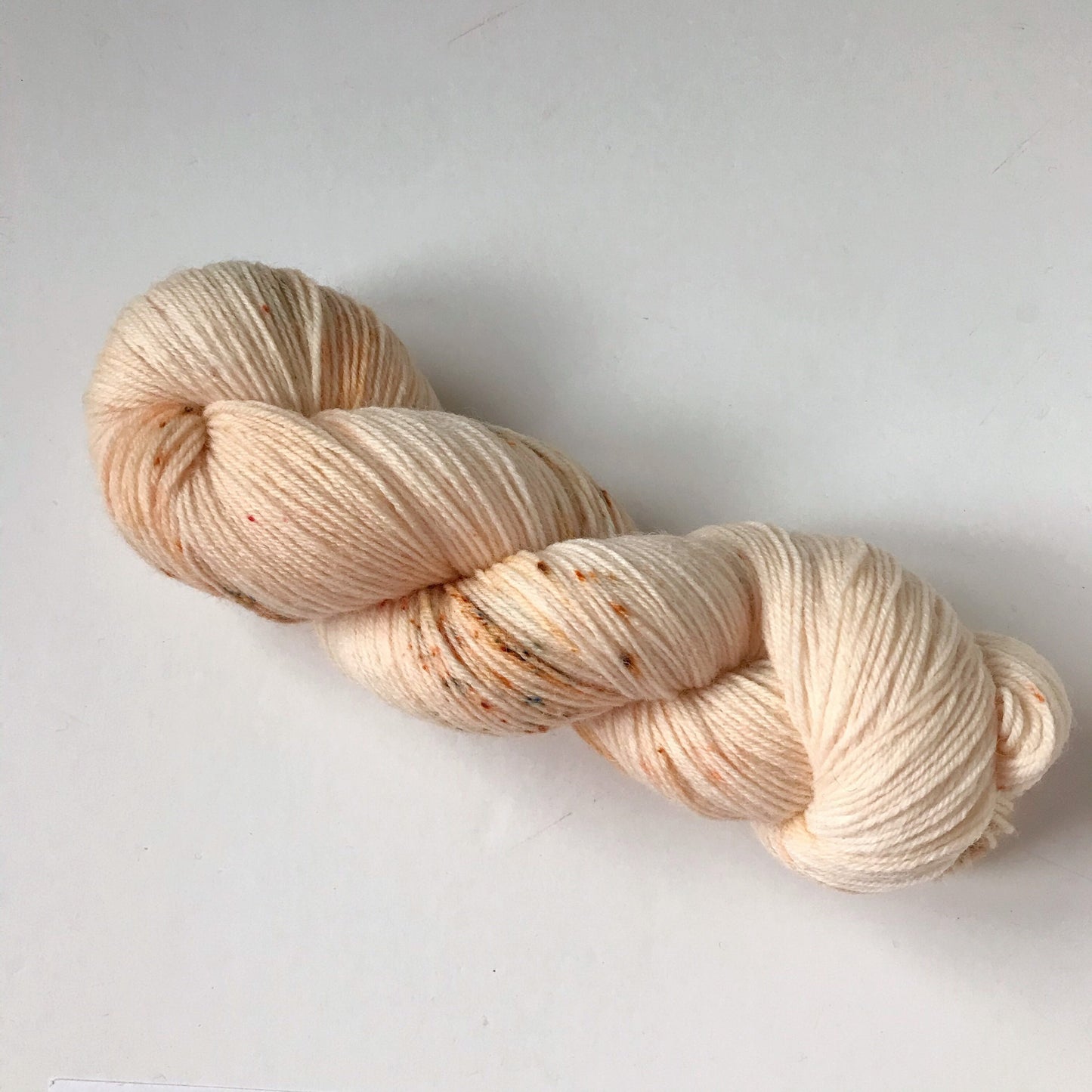 Hand Dyed Yarn “PEACH PEPPER” Orange Cream Olive Brown Superwash Merino DK Weight Yarn, Ready to Ship 100g 246 yards