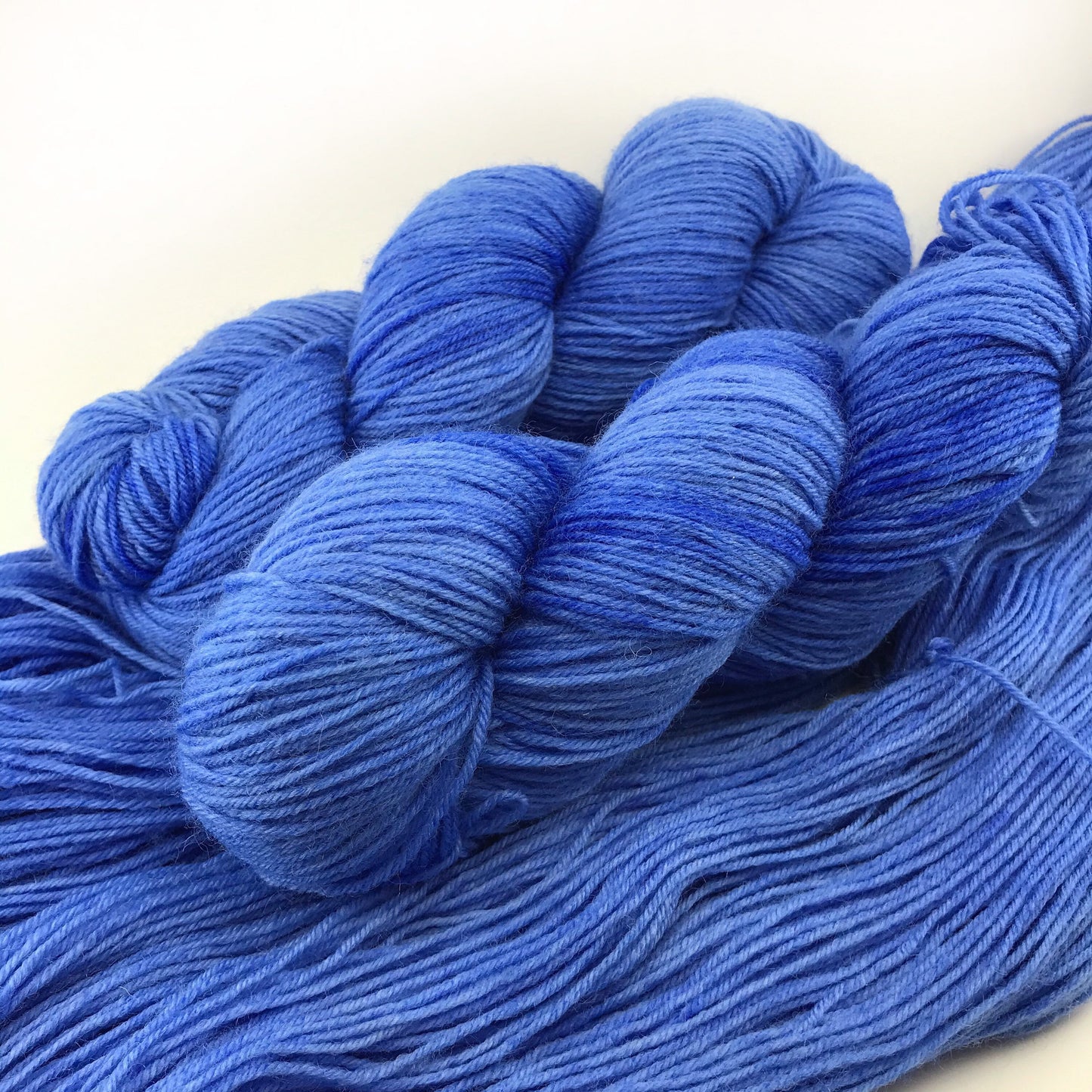 Hand Dyed Yarn “CLEAR LAKE” Blue Tonal SW Merino Fingering Sock Yarn, Ready to Ship 100g 437 yards
