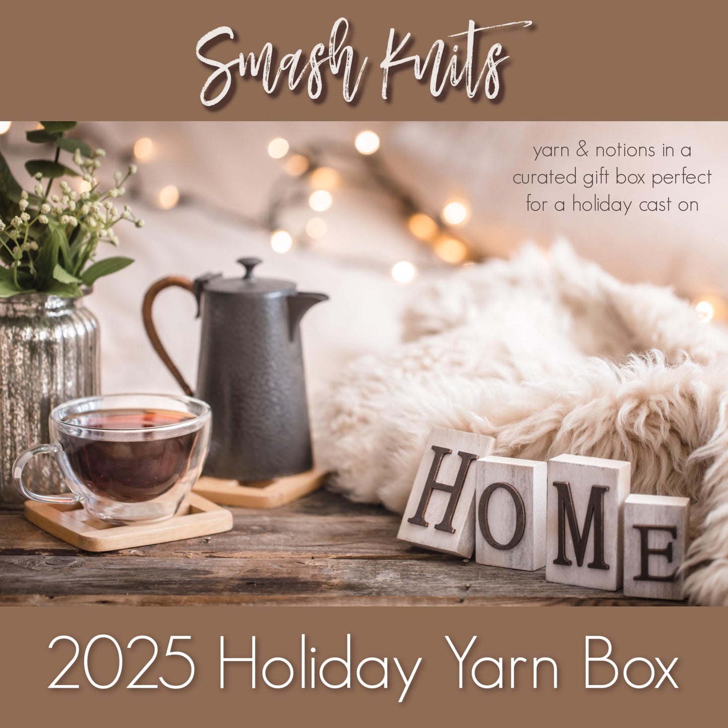 2025 Holiday Yarn Boxed Gift for Knitters, Crocheters and Crafters, "HOME" Christmas Gift