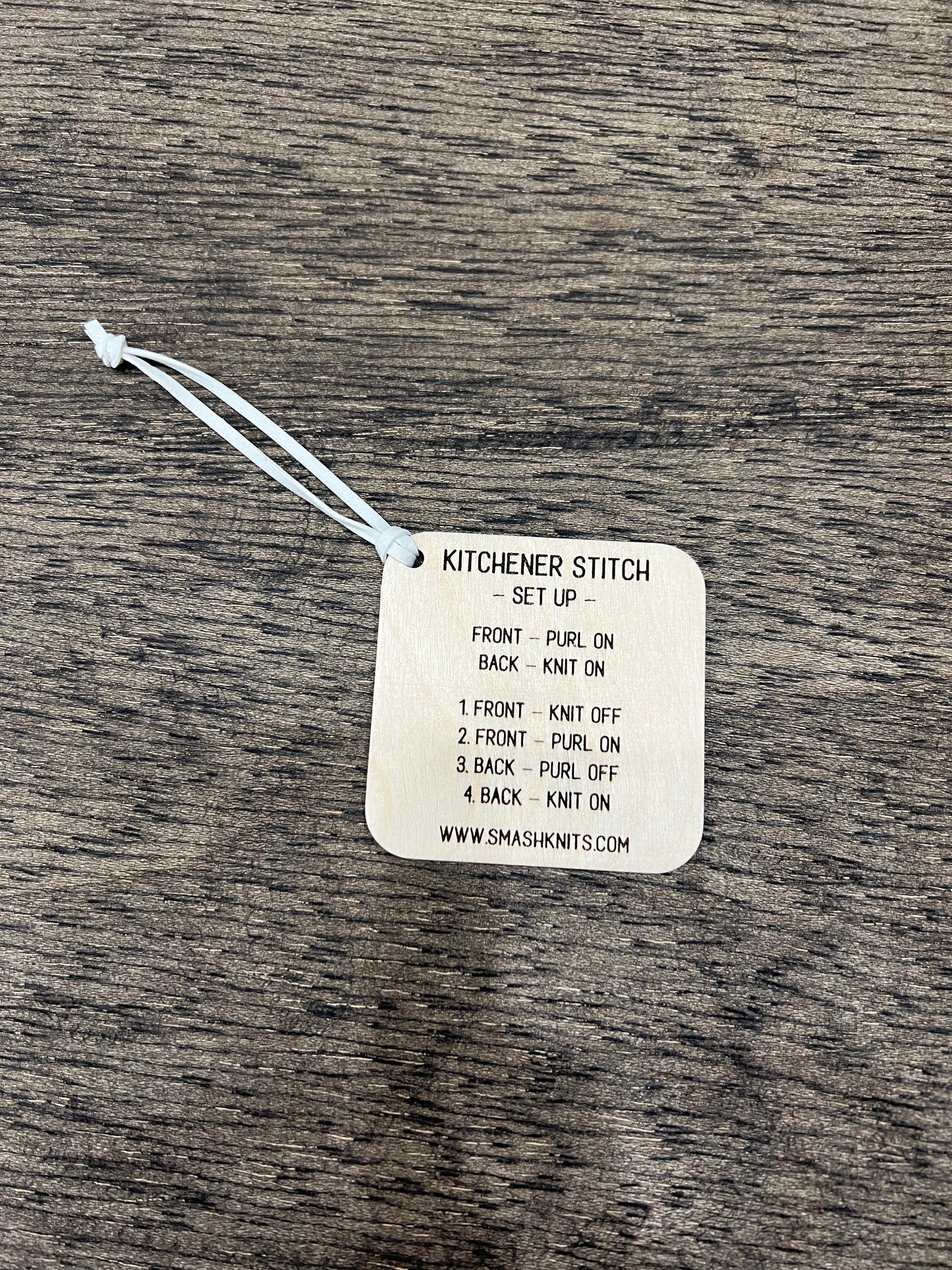 Wooden Knitter Reference Tool and Stitch Reminder Kitchener Stitch