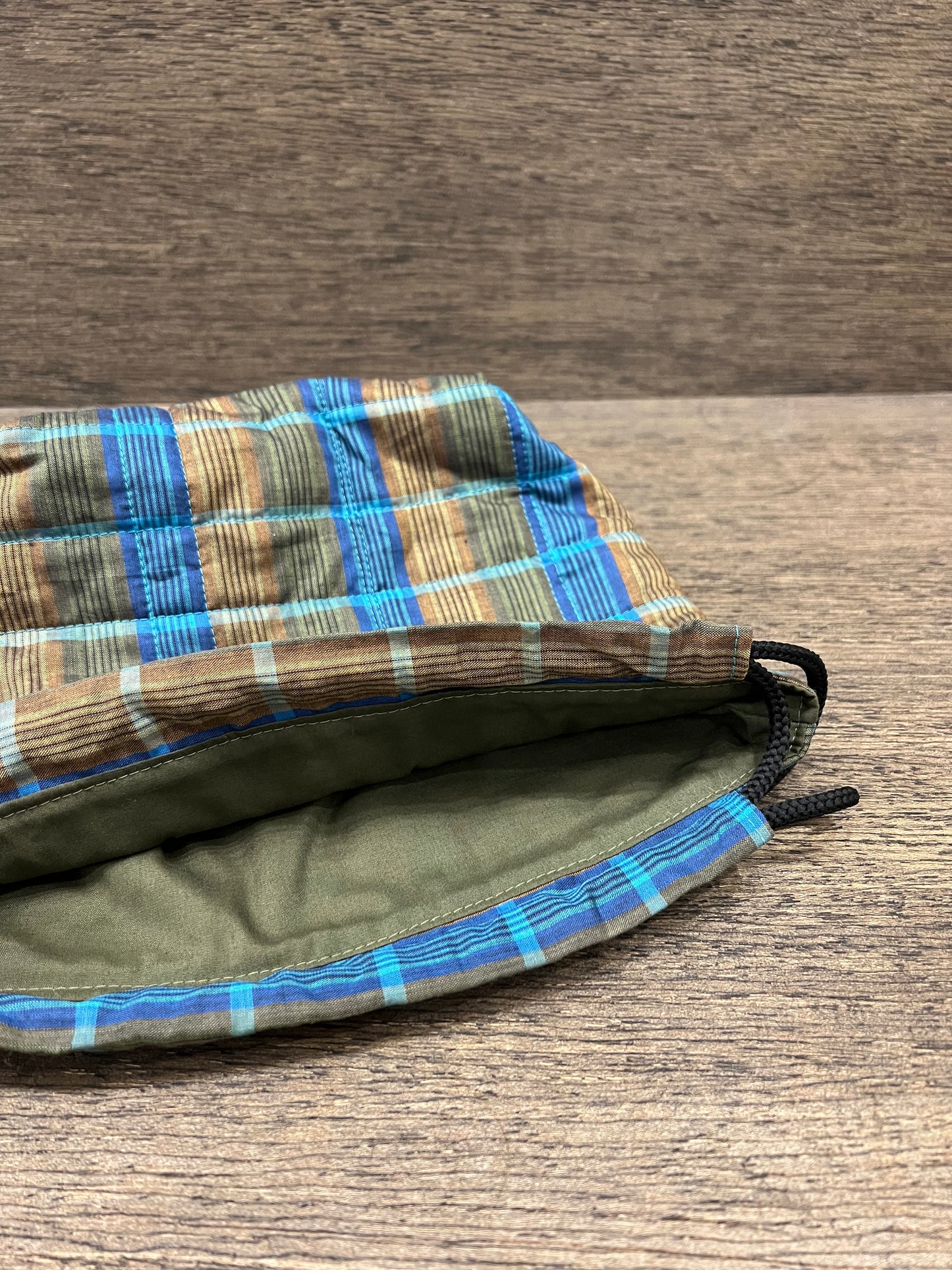 Quilted Cotton Canvas Drawstring Project Bag