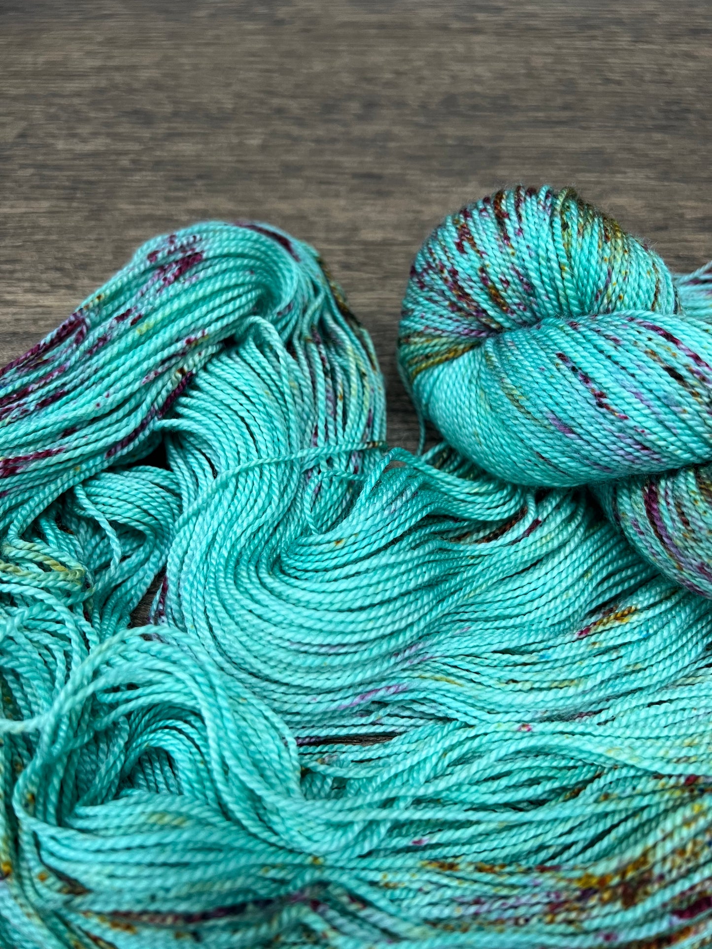 SPRING FLING - Turquoise Teal Speckled Pink Green Brown fingering
