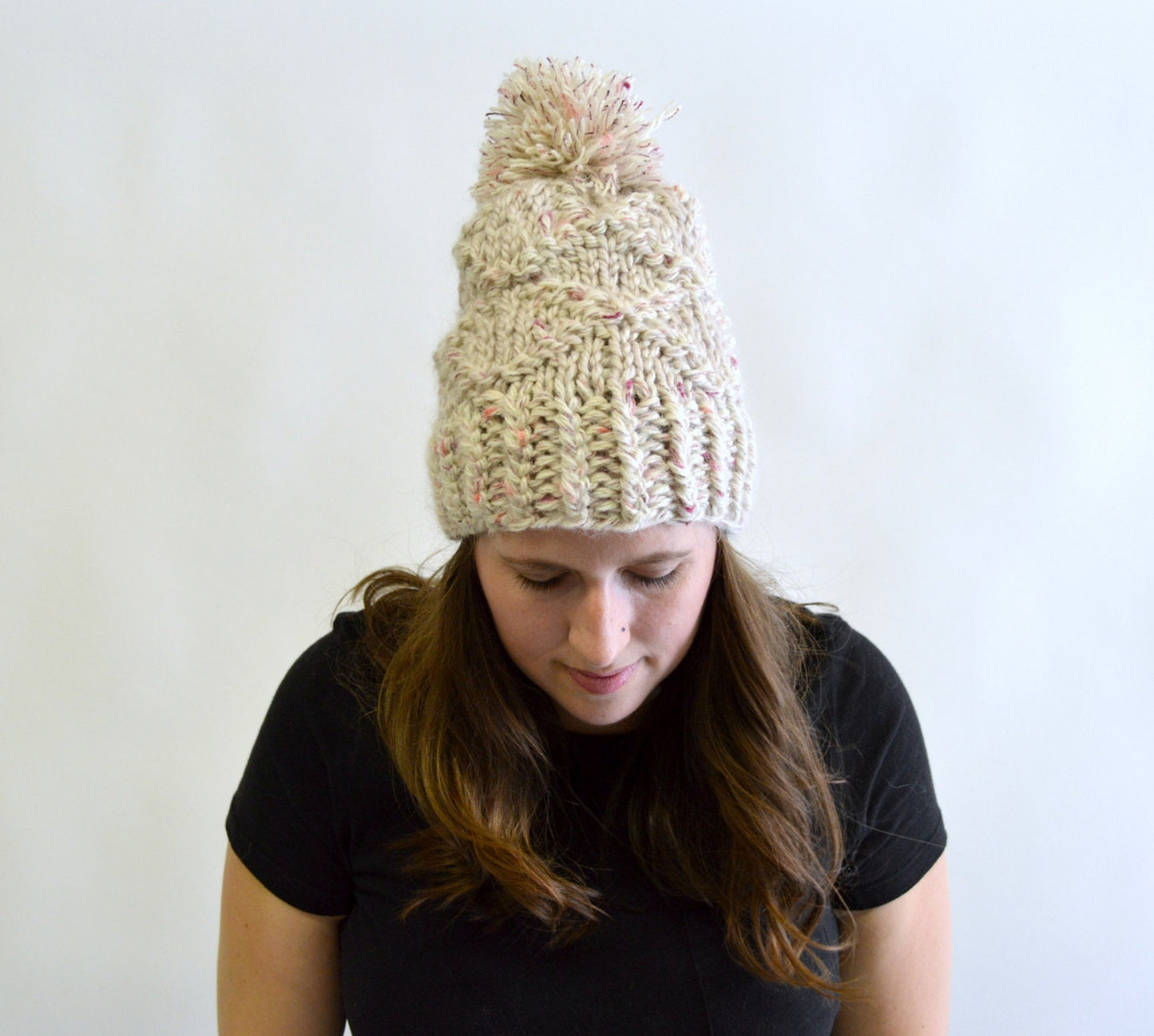 Instant Download Knitting Pattern  Womens Hat Pattern Knit Hat Pattern  Pom Pom Hat Pattern  Knit Pompom Hat Pattern Womens Accessories