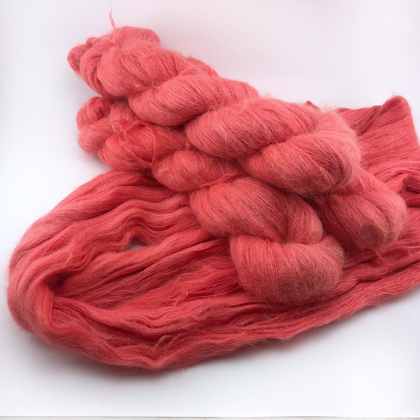 ROE - Orange Pink Red Neon Suri Alpaca Mulberry Silk