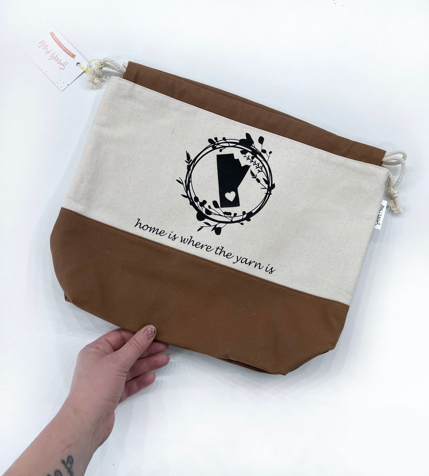 Cotton Canvas Drawstring Project Bag