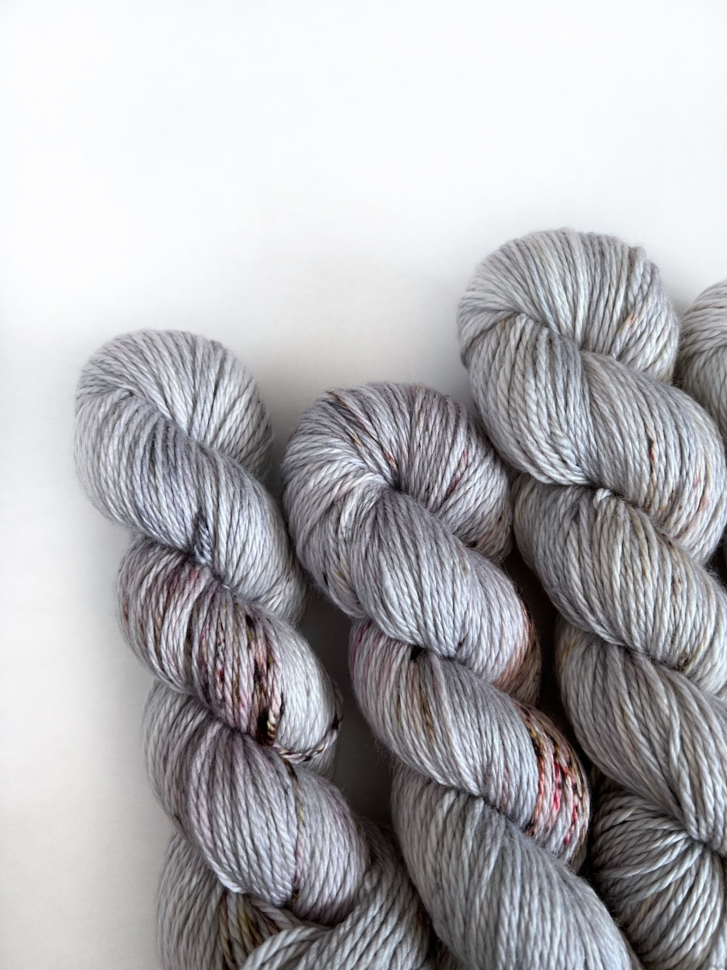 LAND OF THE SILVER BIRCH - Grey Brown Red Blue Speckled Neutral Worsted
