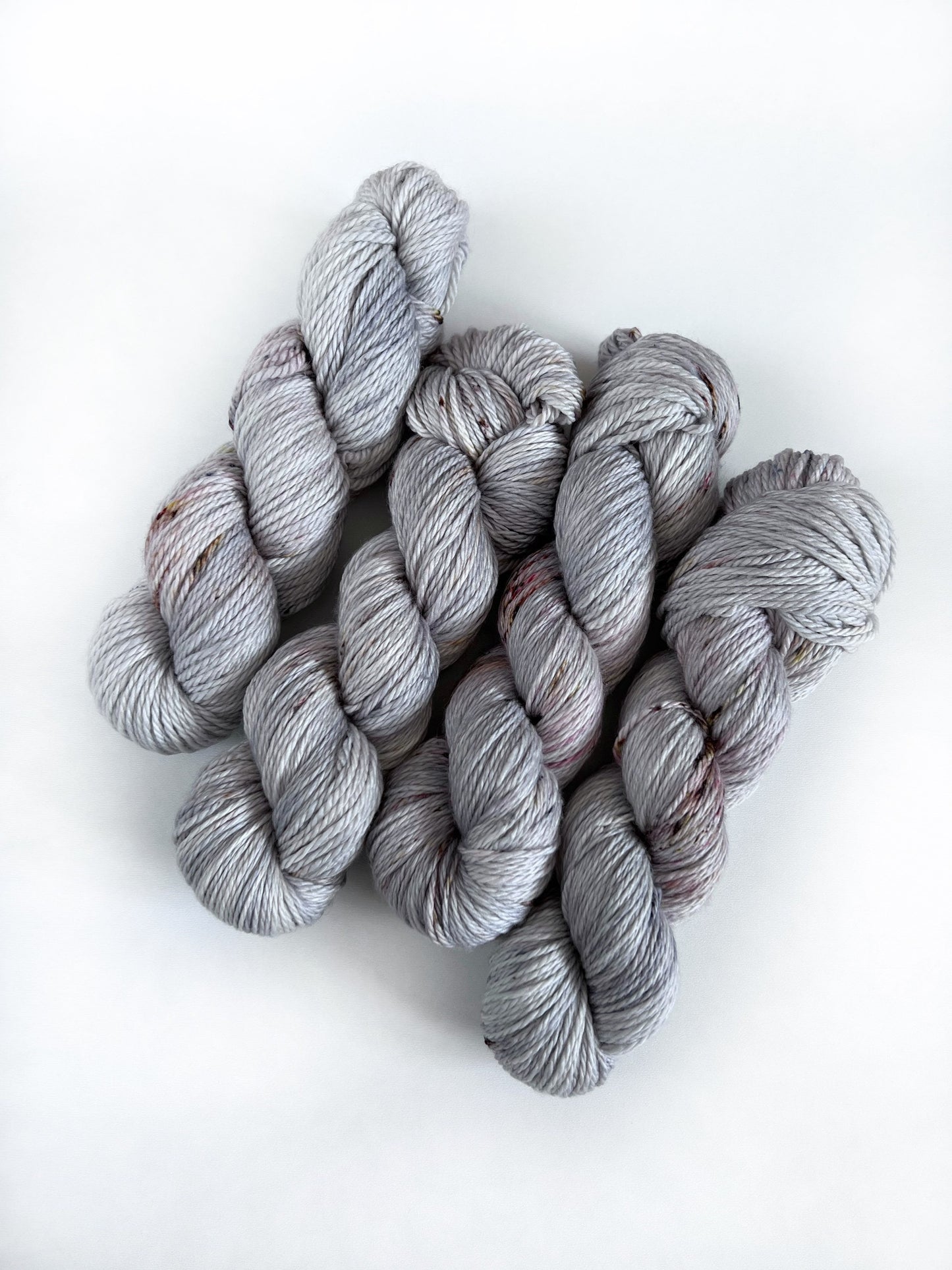 LAND OF THE SILVER BIRCH - Grey Brown Red Blue Speckled Neutral Worsted