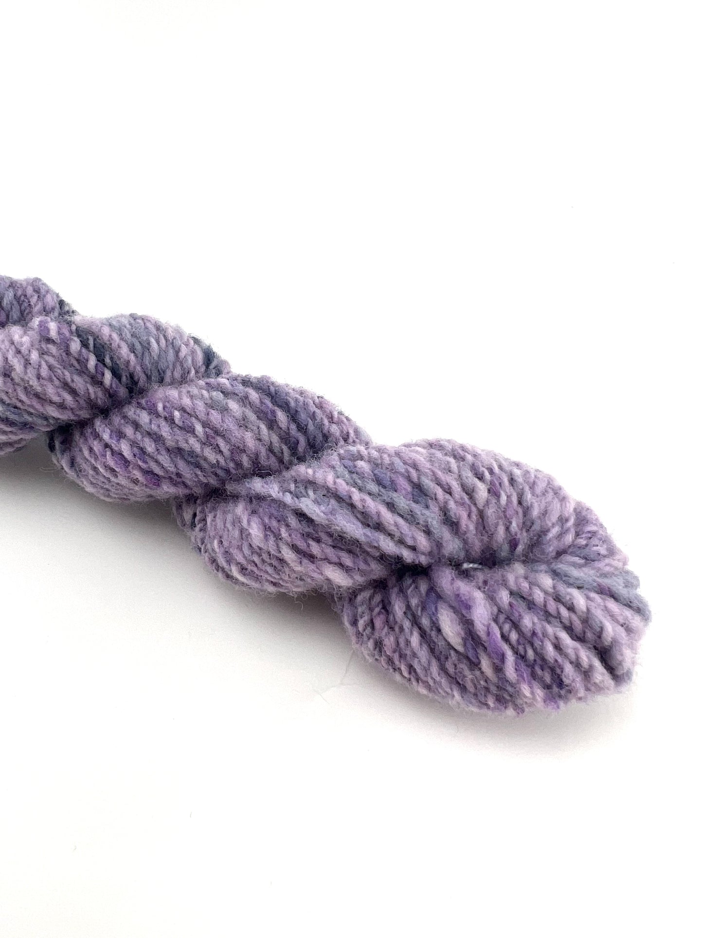 Hand Spun Mini Skein Hand Dyed Fibre Purples Artsy Yarn Alberta Targhee Made in Canada