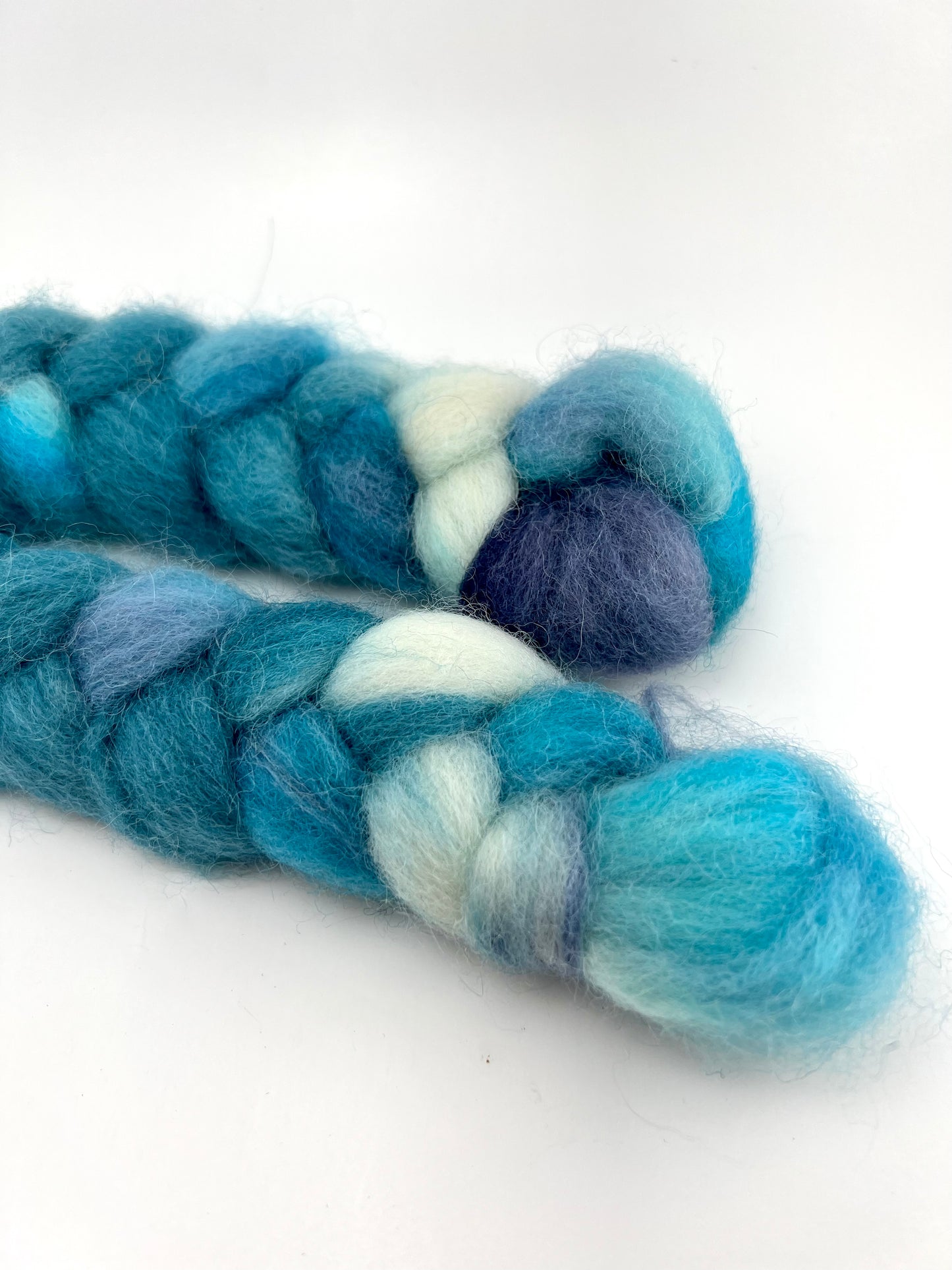 BLUE TEAL Hand Dyed Spinning Fibre Norwegian Top Non Superwash