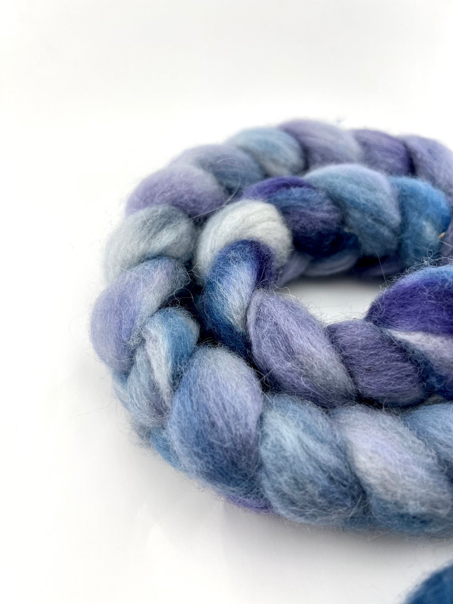 BLUES Hand Dyed Spinning Fibre BFL Top Non Superwash