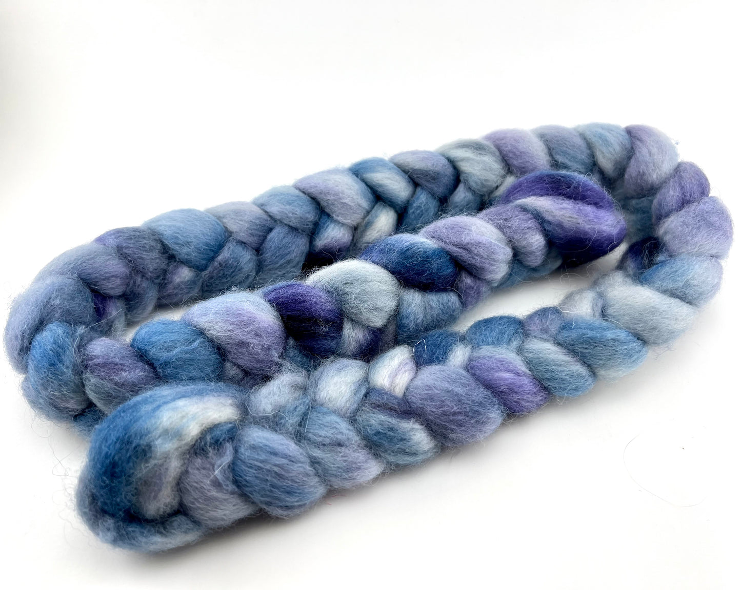 BLUES Hand Dyed Spinning Fibre BFL Top Non Superwash