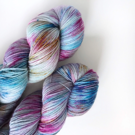 SEA STONES - Purple Pink Turquoise Cream Toffee Speckled DK