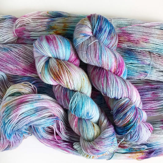 SEA STONES - Purple Pink Turquoise Cream Toffee Speckled DK