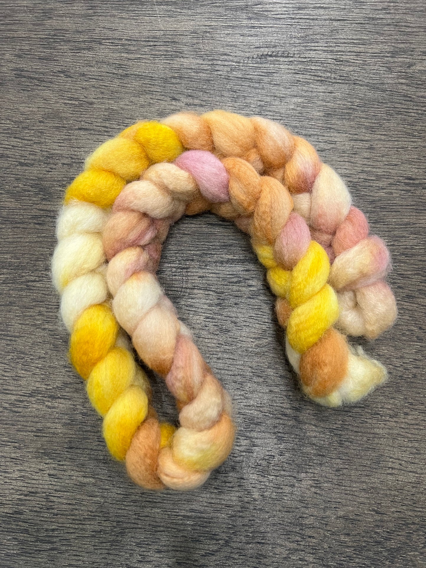 YELLOWS Hand Dyed Spinning Fibre BFL Top Non Superwash