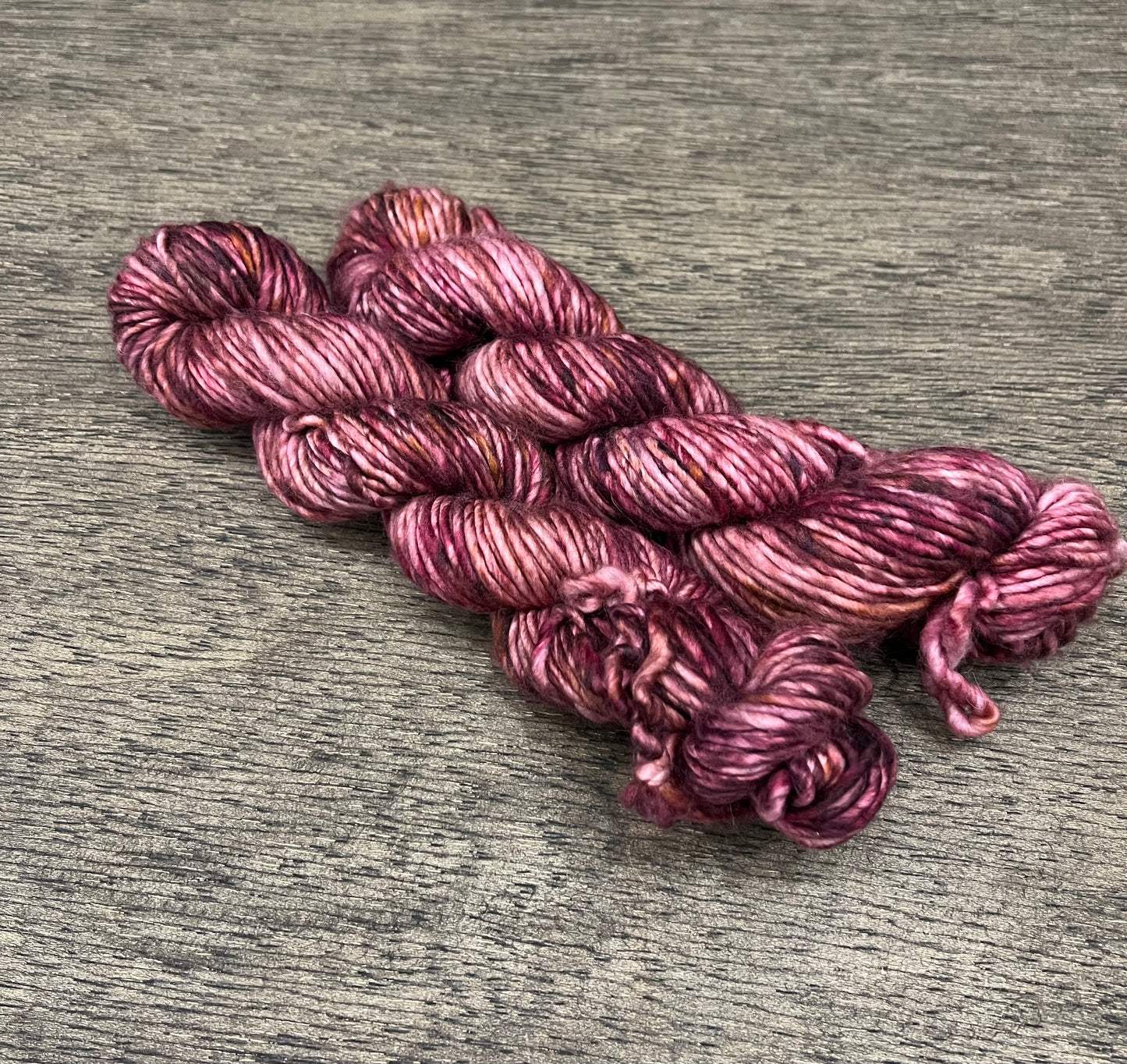 POCKETFUL OF POSIES- Purple Burbundy Brown Pink Soft Variegated SUPER BULKY