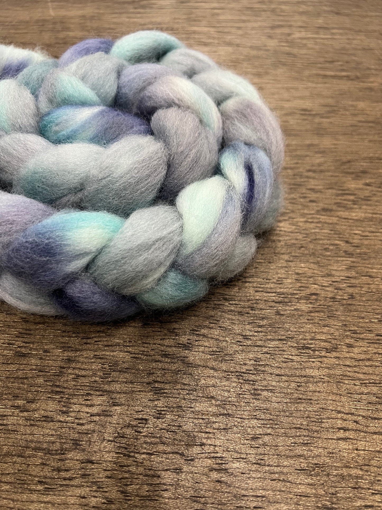 BLUE GREY Hand Dyed Spinning Fibre NON Superwash Wool with Nylon