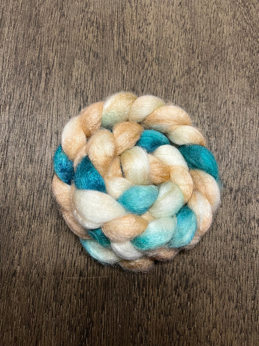 BEACH READ Hand Dyed Spinning Fibre NON Superwash Wool with Silk