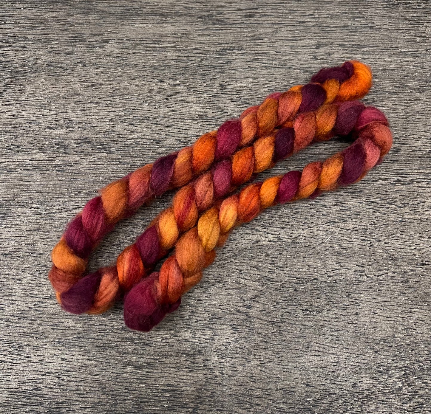 SUNDOWN Hand Dyed Spinning Fibre Superwash Wool with Nylon
