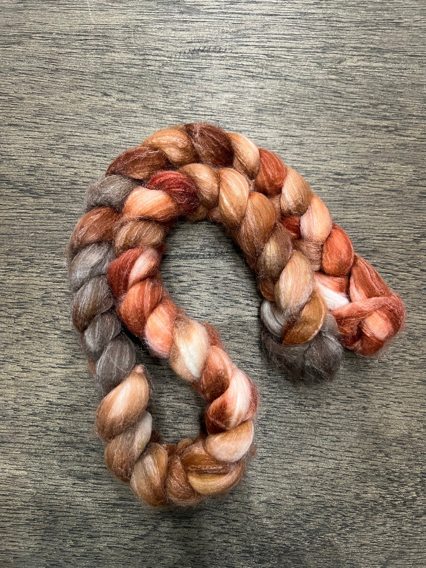 Hand Dyed Spinning Fibre NON Superwash Wool with Silk