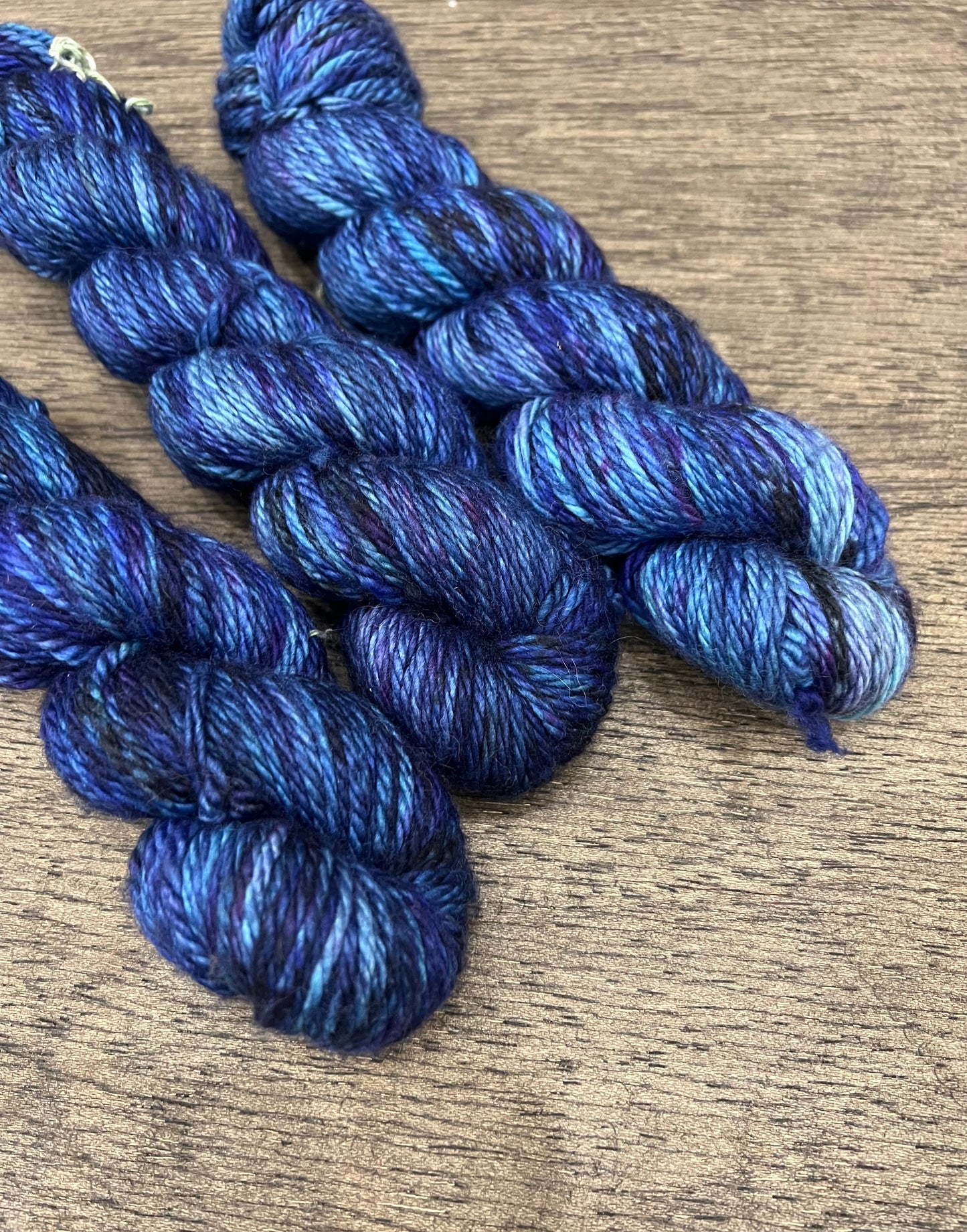 SORCERER’S APPRENTICE - Black Blue  Purple Magenta Variegated Bulky 100g