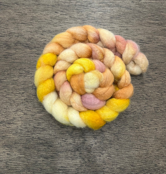 YELLOWS Hand Dyed Spinning Fibre BFL Top Non Superwash