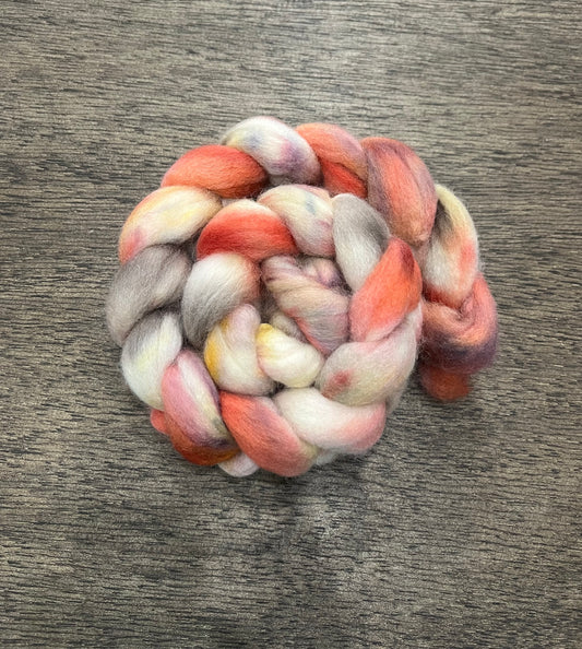 ANTIQUED Hand Dyed Spinning Fibre NON Superwash Wool with Nylon