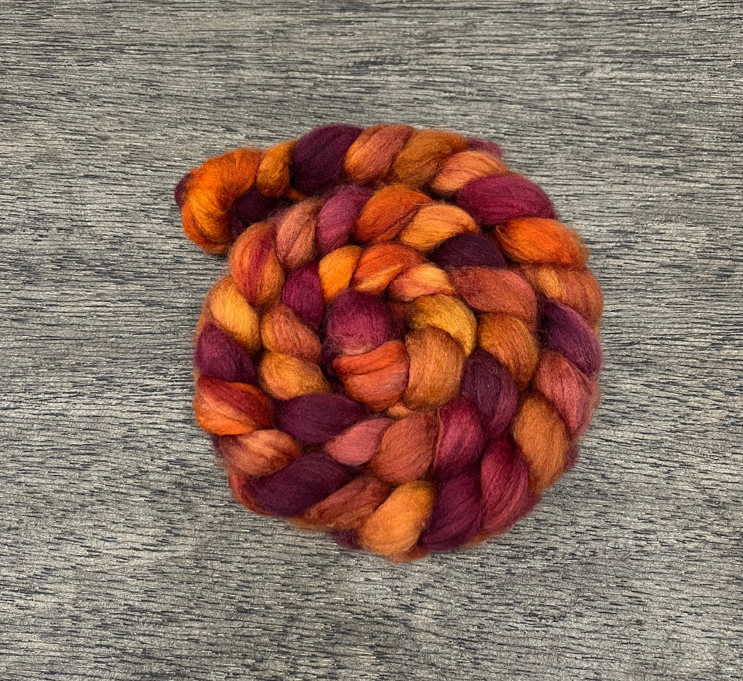SUNDOWN Hand Dyed Spinning Fibre Superwash Wool with Nylon