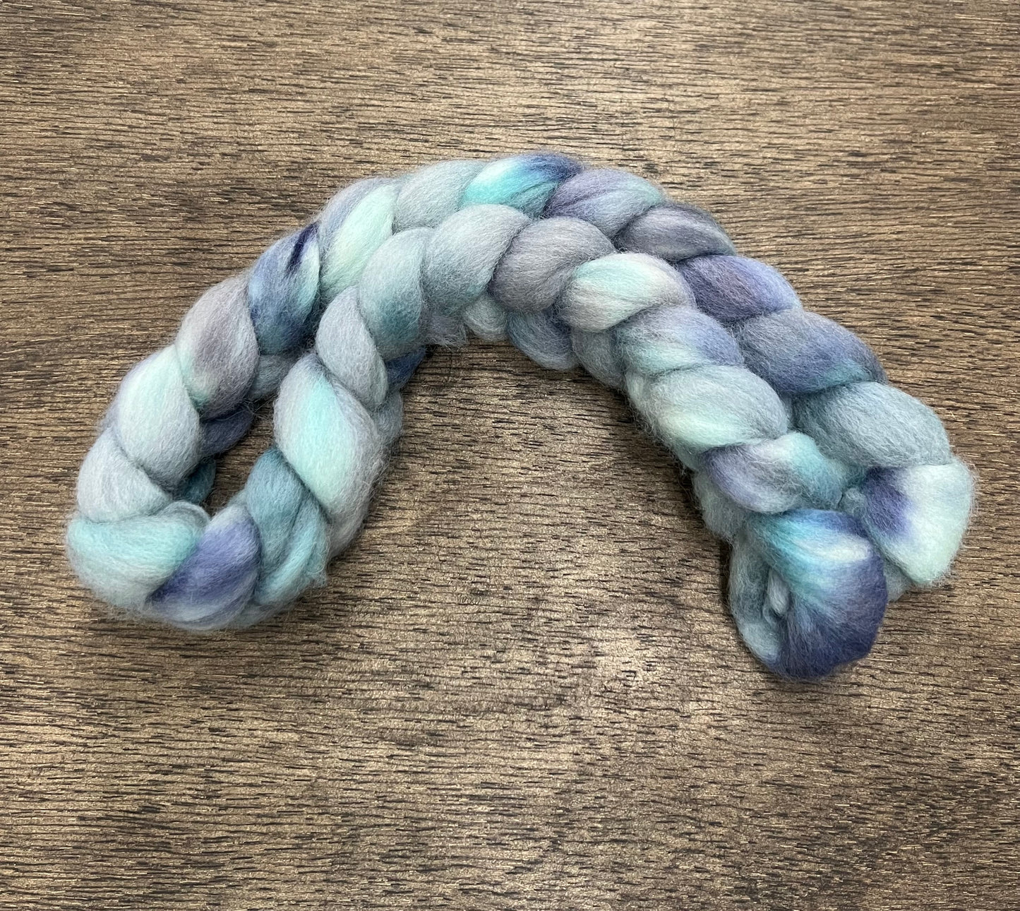 BLUE GREY Hand Dyed Spinning Fibre NON Superwash Wool with Nylon