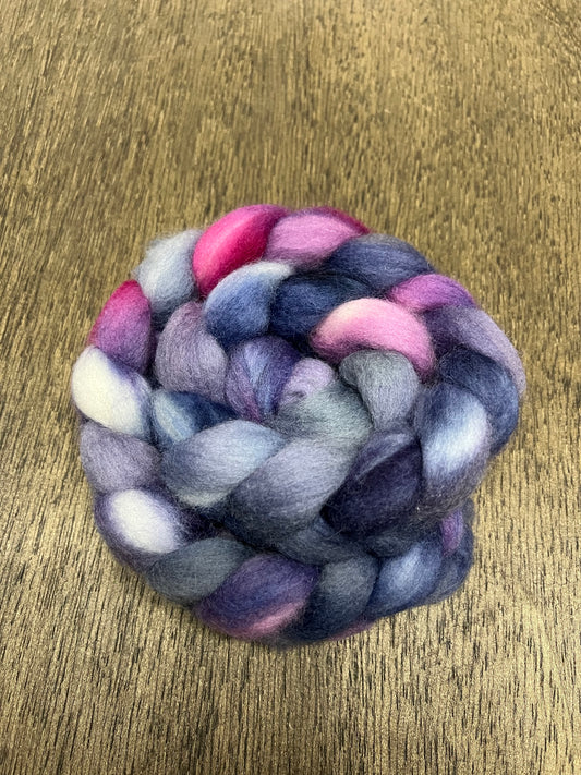 INTERGALLACTIC Hand Dyed Spinning Fibre Corriedale Cross Roving Non Superwash