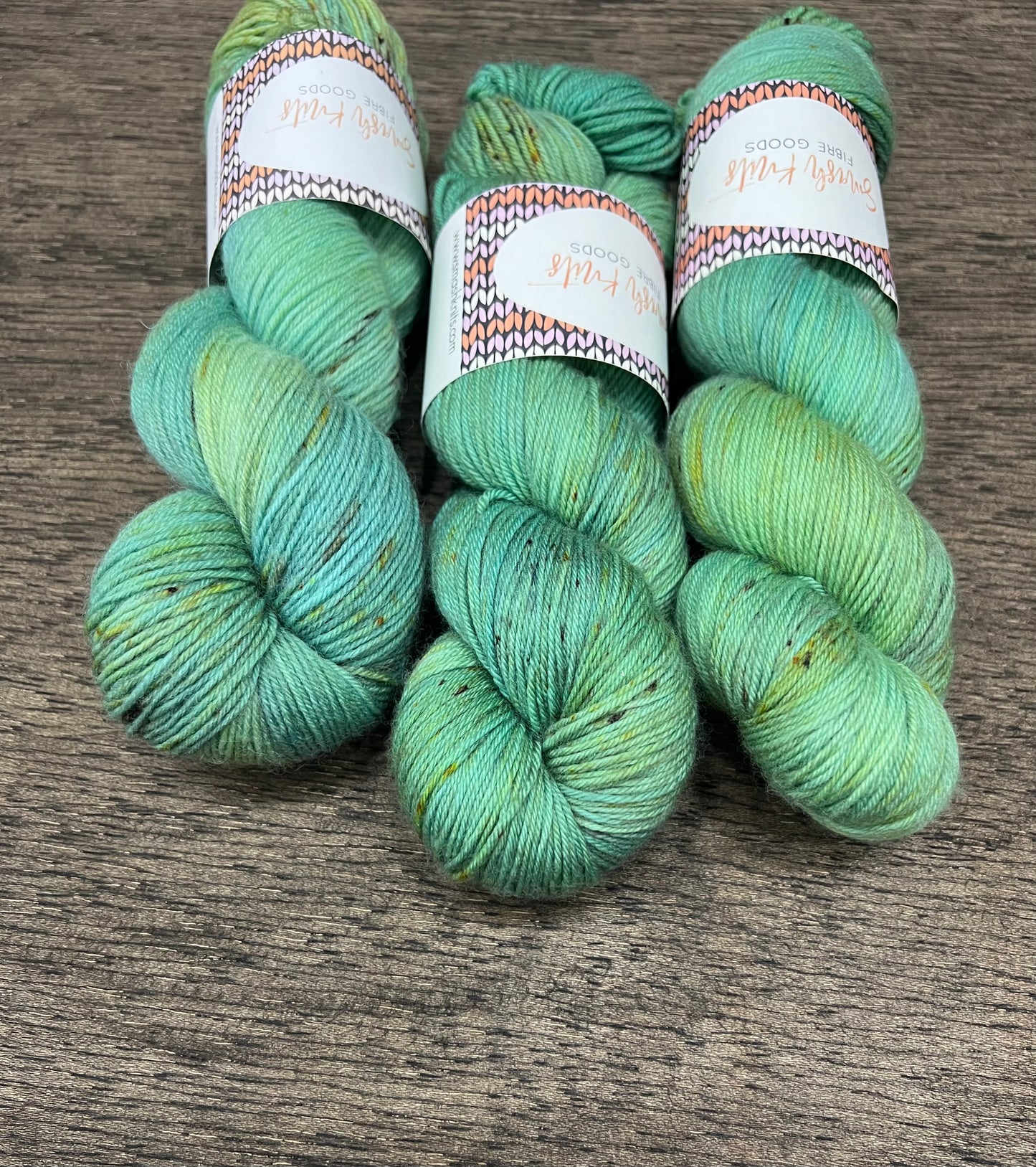 TERRA NOVA - Green Blue Yellow Brown Speckled Fingering DK Worsted