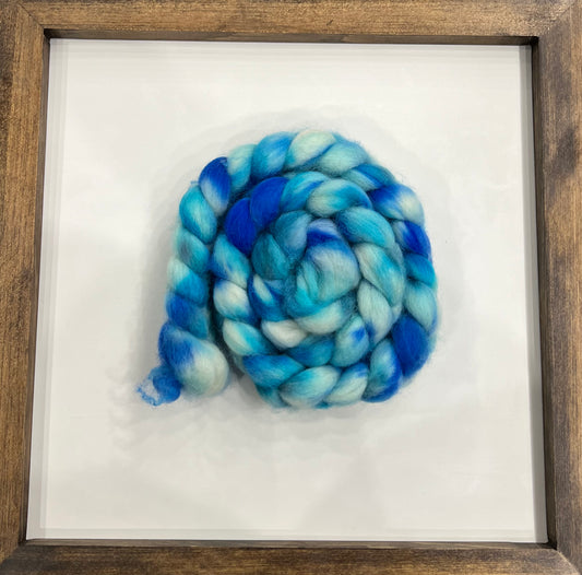 BLUES Hand Dyed Spinning Fibre BFL Top Non Superwash