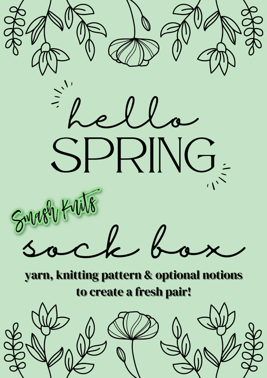2024 Spring Sock Box, "Hello Spring" Boxed Yarn Set for Knitters and Crafters, Sock Yarn and Mini Skein Set, Winter Socks