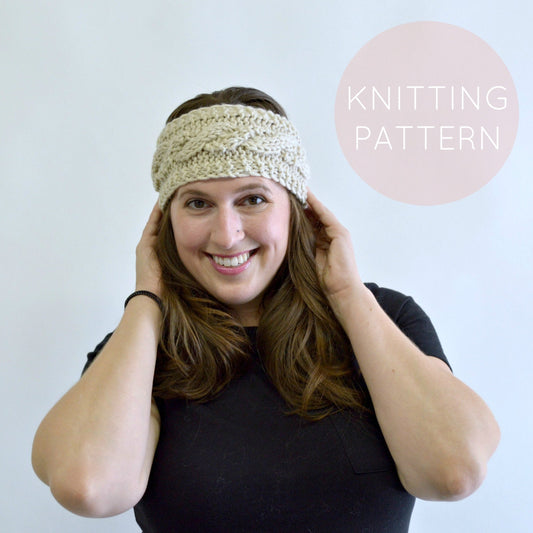 Ebby Headwrap Knitting Pattern: Cable Knit Earwarmer (PDF Pattern)