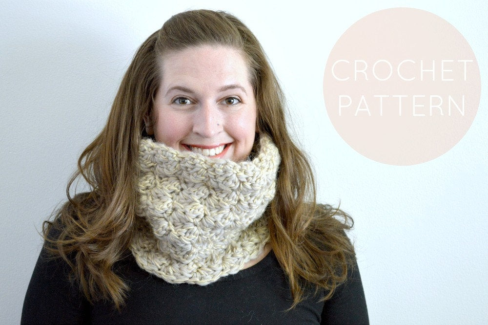 Crochet Cowl Pattern: Beginner Women's Scarf (PDF Pattern)