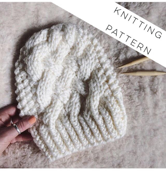 Cable Knit Hat Pattern: The Barbara Textured Beanie (PDF Pattern)